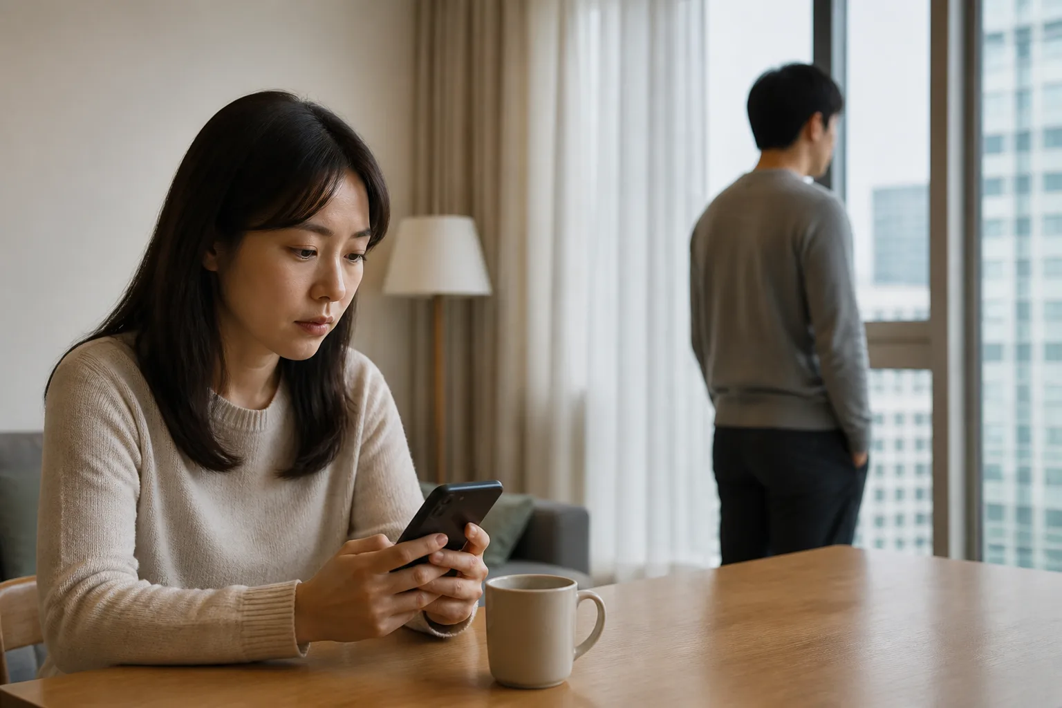 헤어지자는 말이 안 나와서 그냥 연락을 끊고 싶어질 때 상황을 일상 공간에서 차분히 마주하는 한국 성인들의 자연스러운 모습