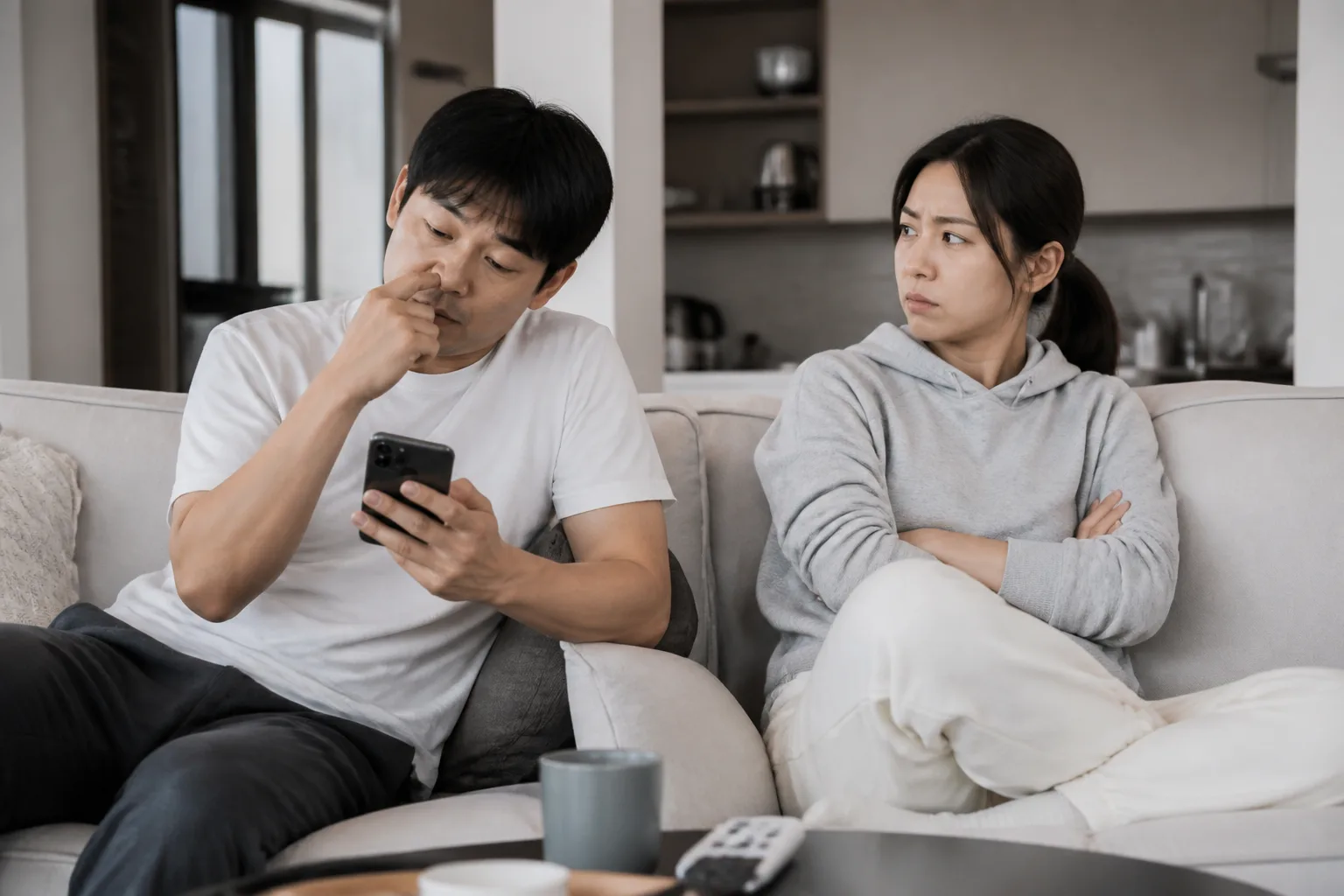 작은 단점이 계속 보여 애정이 식는 것 같을 때 상황을 일상 공간에서 차분히 마주하는 한국 성인들의 자연스러운 모습
