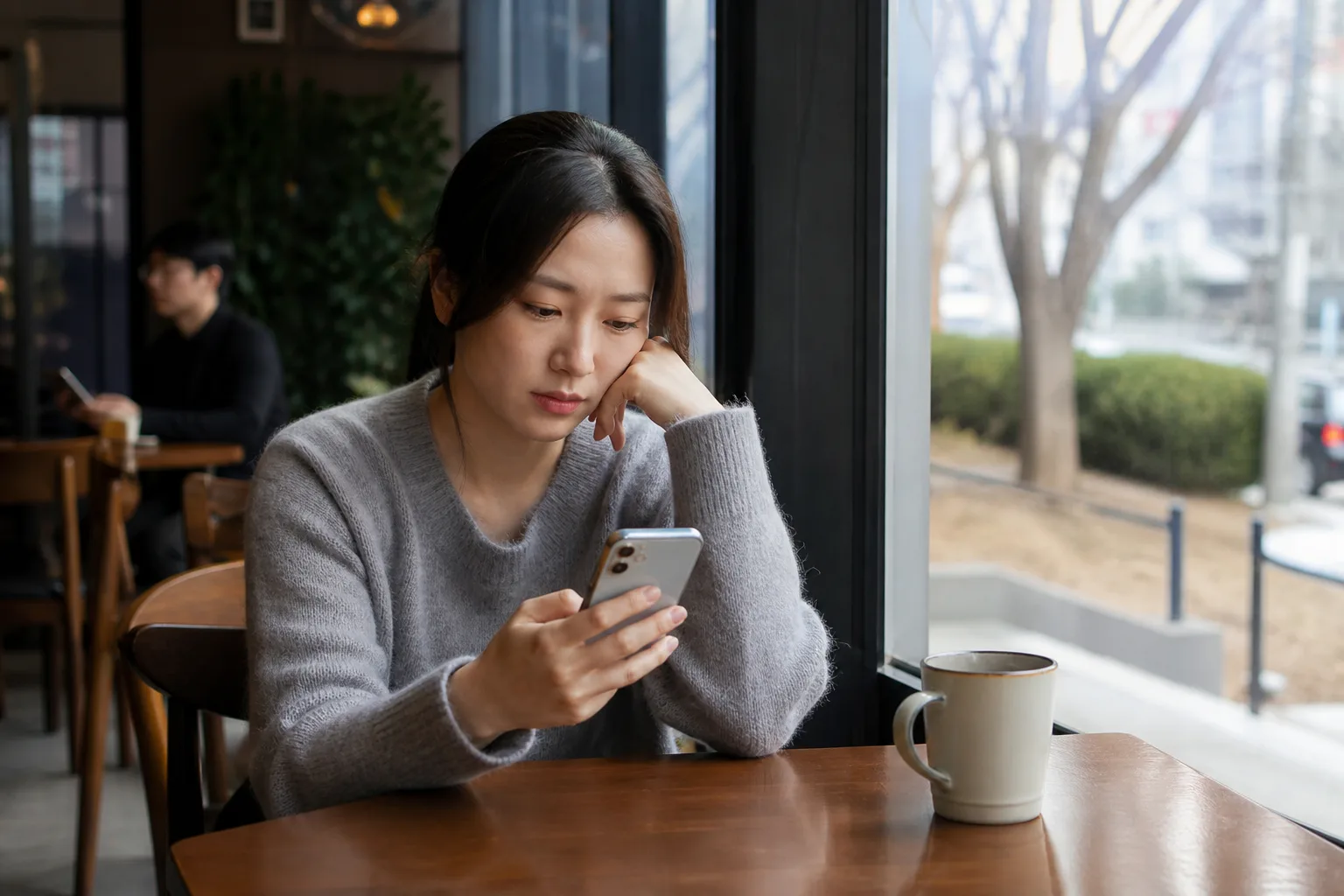 한 달 만의 연락을 어떻게 받아들여야 할까 상황을 일상 공간에서 차분히 마주하는 한국 성인들의 자연스러운 모습