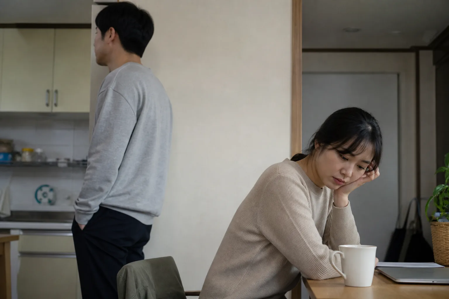 마음적으로 붙잡힌 관계에서 빠져나오기 상황을 일상 공간에서 차분히 마주하는 한국 성인들의 자연스러운 모습