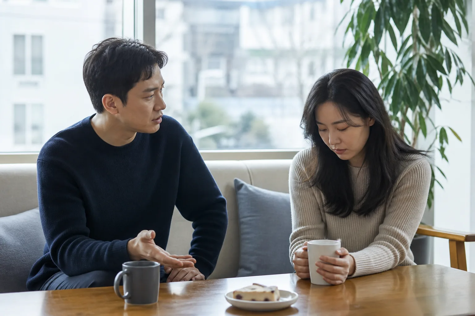 오빠 동생처럼 지내자는 말이 희망일까 상황을 일상 공간에서 차분히 마주하는 한국 성인들의 자연스러운 모습