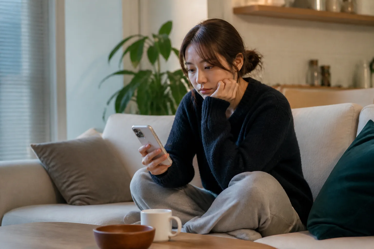 먼저 연락했는데 읽고 답이 없다면 상황을 일상 공간에서 차분히 마주하는 한국 성인들의 자연스러운 모습