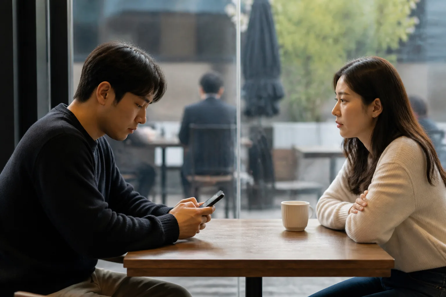 재회 가능성을 숫자로 알고 싶을 때 상황을 일상 공간에서 차분히 마주하는 한국 성인들의 자연스러운 모습