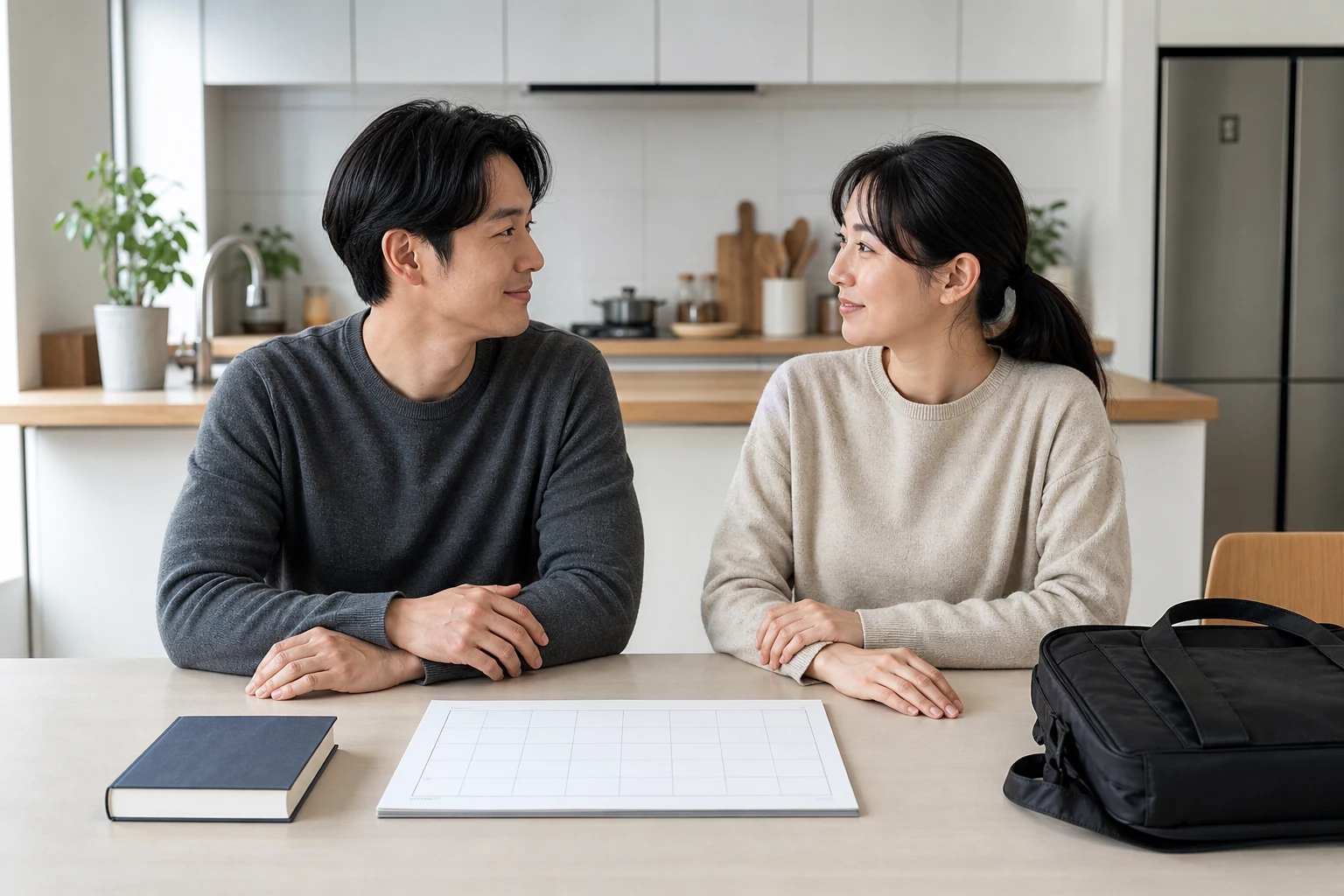 시험과 야근이 겹친 주간에 짧은 연락의 최소선과 다시 만날 시간을 함께 정하는 연인