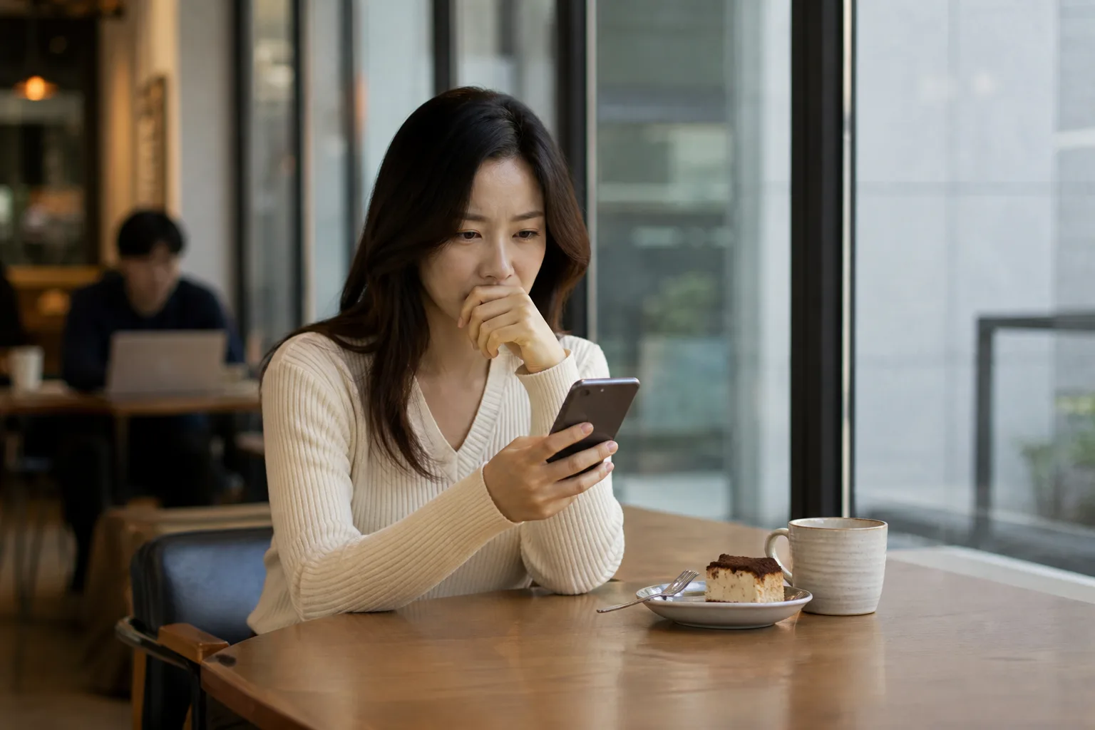 이렇게 답장 늦추면, 내 맘 알아줄까 상황을 일상 공간에서 차분히 마주하는 한국 성인들의 자연스러운 모습
