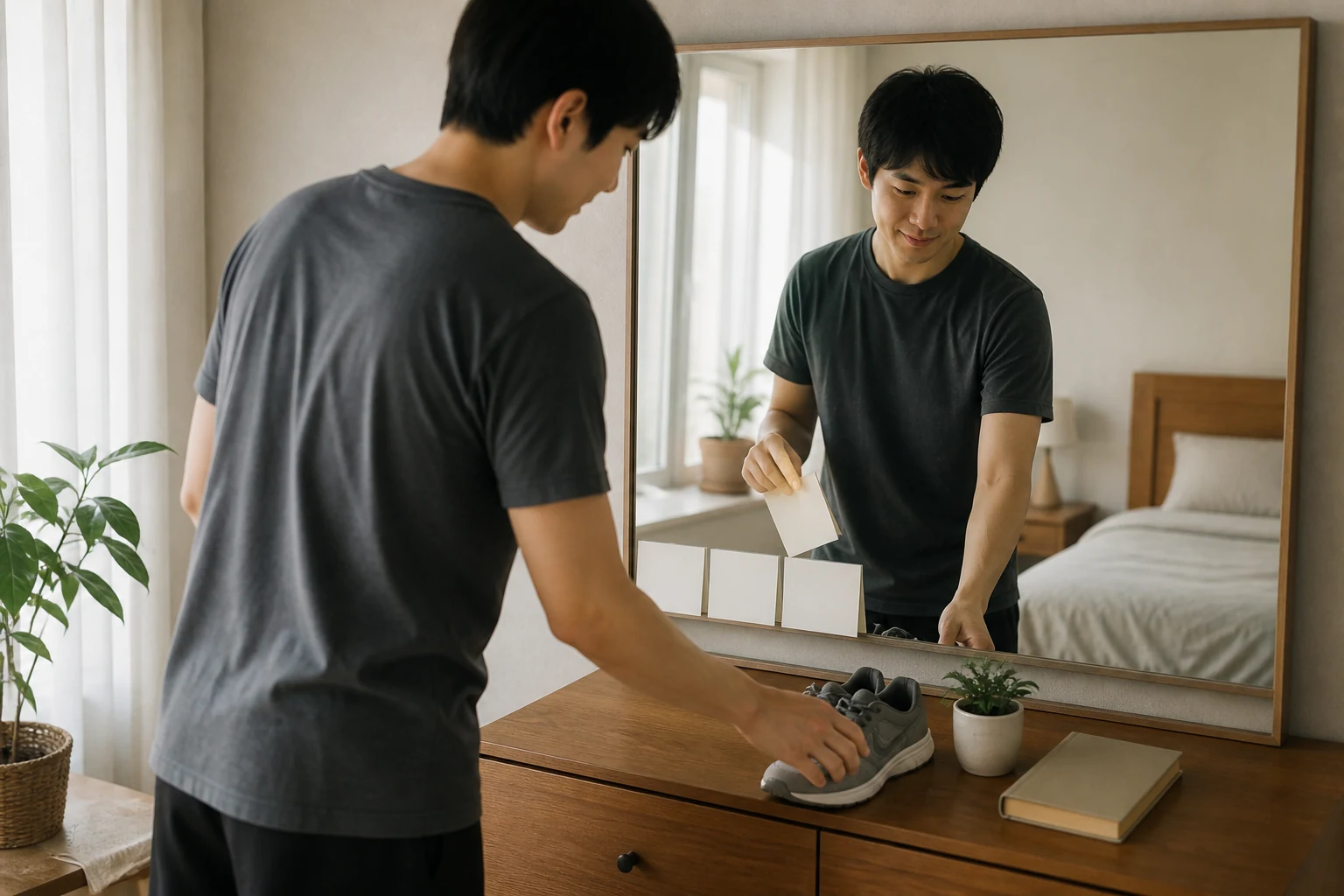比較で揺れた気持ちを静かに整える場面