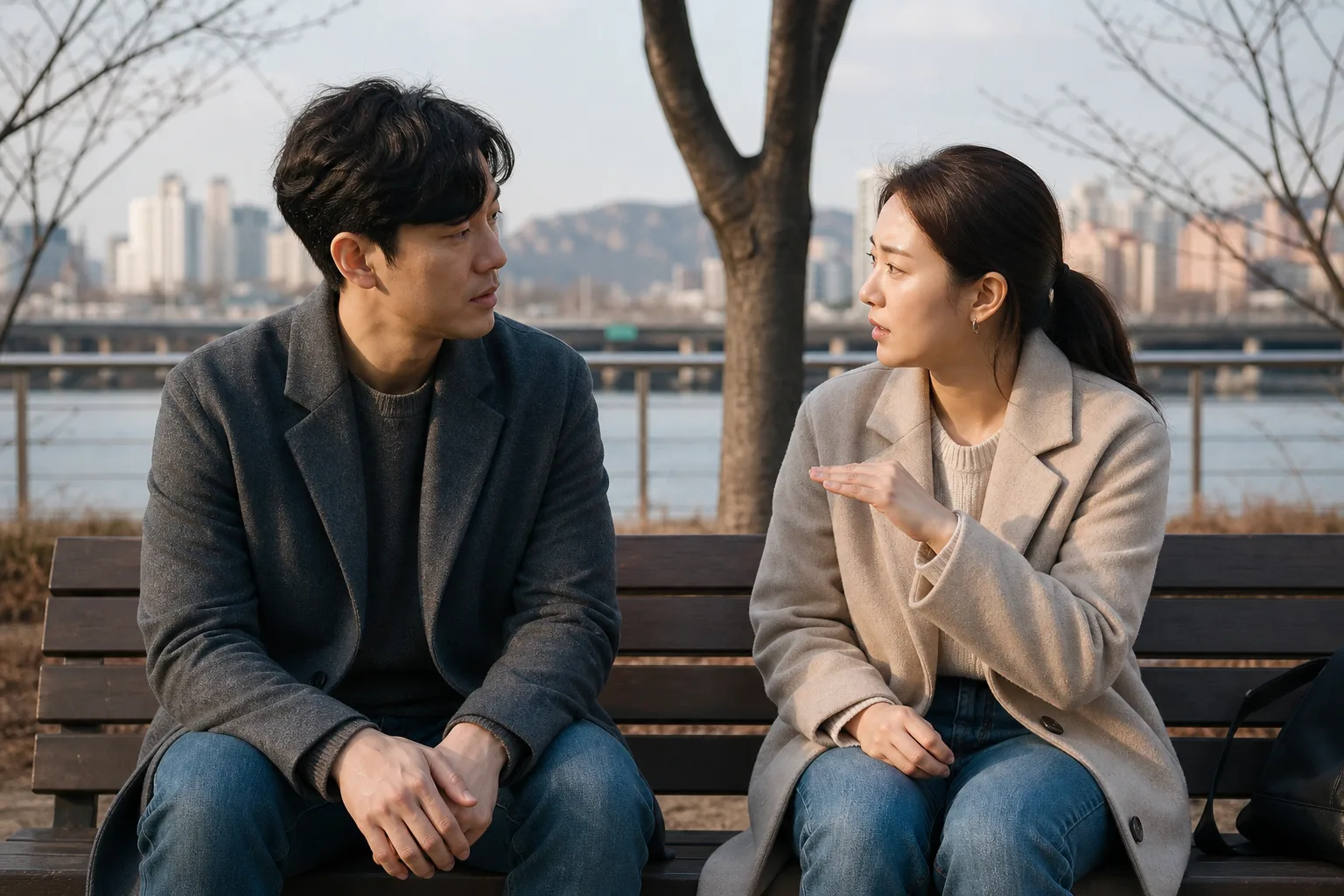 싸우는 중 잠시 멈추는 게 회피처럼 느껴질 때 상황을 일상 공간에서 차분히 마주하는 한국 성인들의 자연스러운 모습