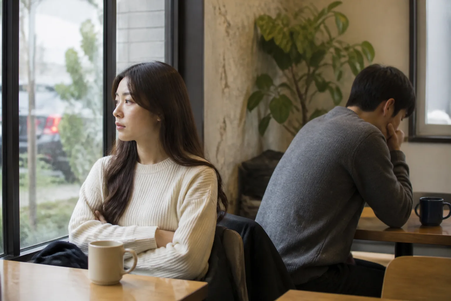 싸운 뒤 바로 풀어야 할 것 같은 조급함이 들 때 상황을 일상 공간에서 차분히 마주하는 한국 성인들의 자연스러운 모습
