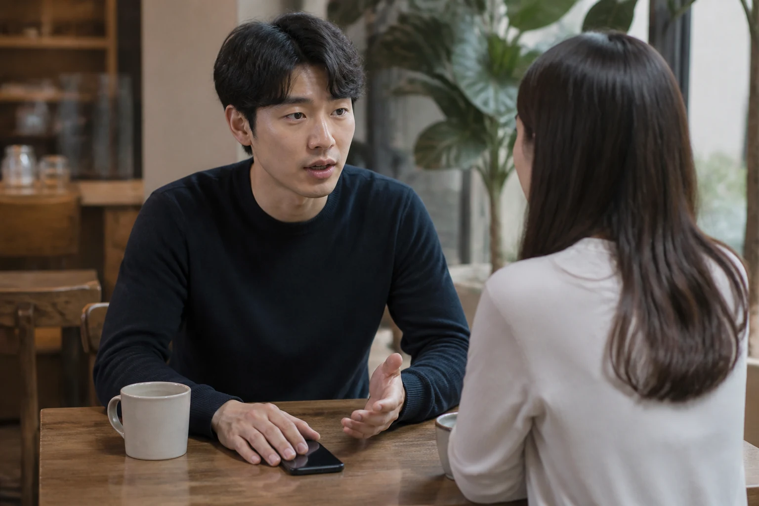 질투를 시험하지 않고 휴대전화를 뒤집은 채 연인에게 직접 묻는 사람