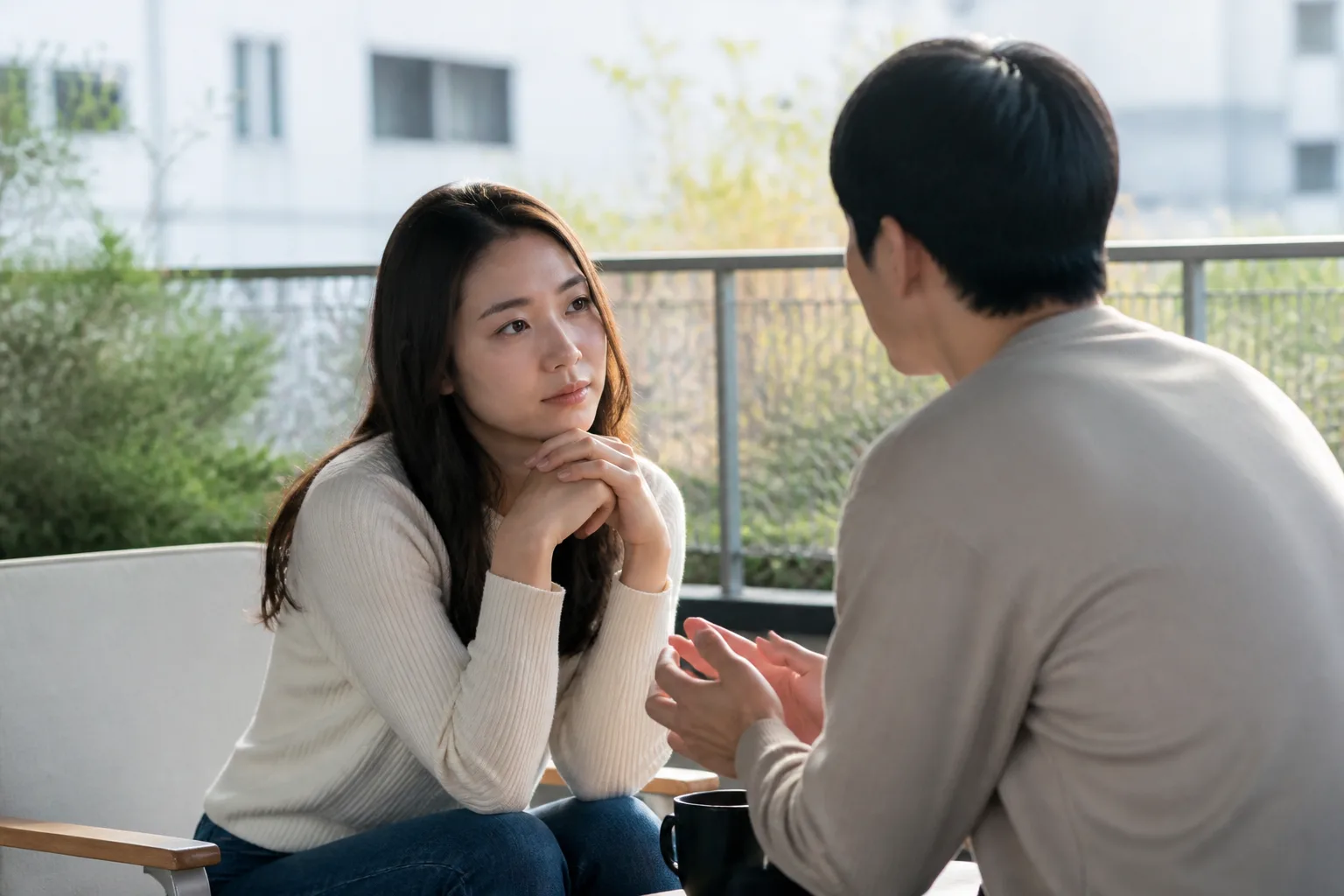 상대가 천천히 가고 싶다고 하니까 나를 안 좋아하나 싶어 불안할 때 상황을 일상 공간에서 차분히 마주하는 한국 성인들의 자연스러운 모습