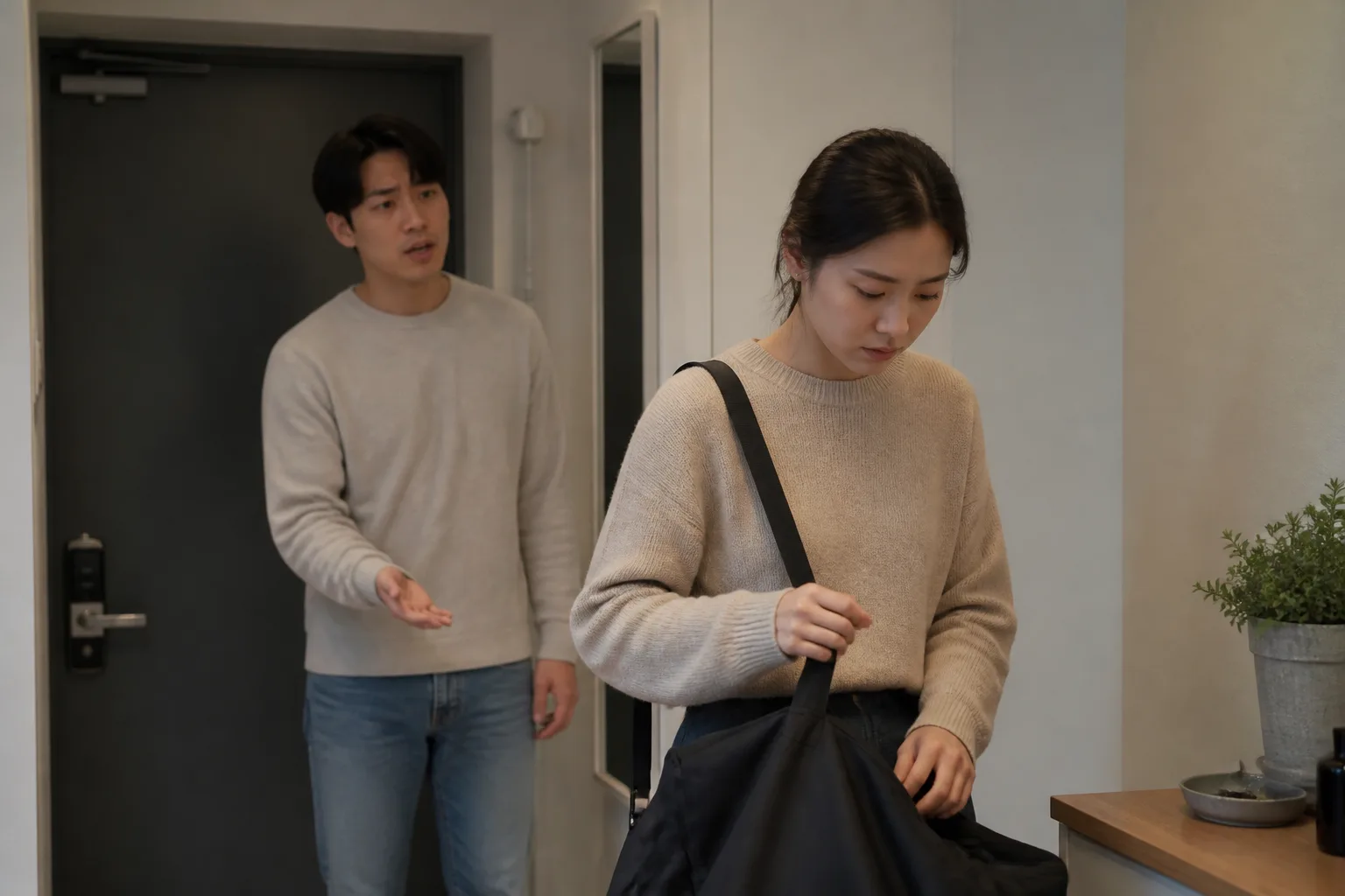 보고 싶다는 말만 있고 약속은 안 잡힐 때 상황을 일상 공간에서 차분히 마주하는 한국 성인들의 자연스러운 모습