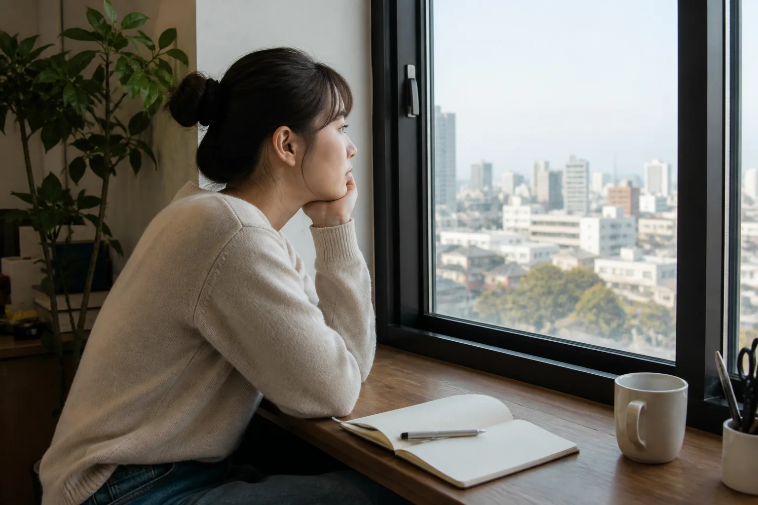 연애를 하고 싶은데 어떤 사랑을 원하는지 모르겠을 때 상황에서 집이나 카페에 마주 앉아 표정과 손짓으로 솔직하게 대화하는 한국 성인 두 사람