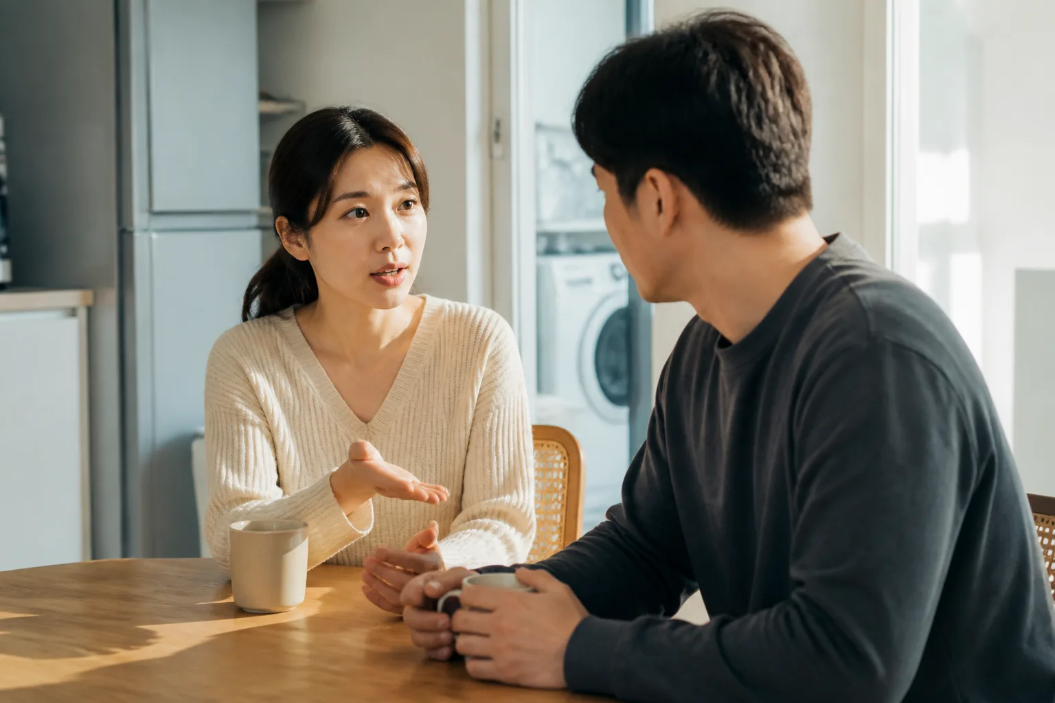 사귄 지 얼마 안 됐는데 뭐가 달라진 건지 모르겠을 때 상황을 일상 공간에서 차분히 마주하는 한국 성인들의 자연스러운 모습