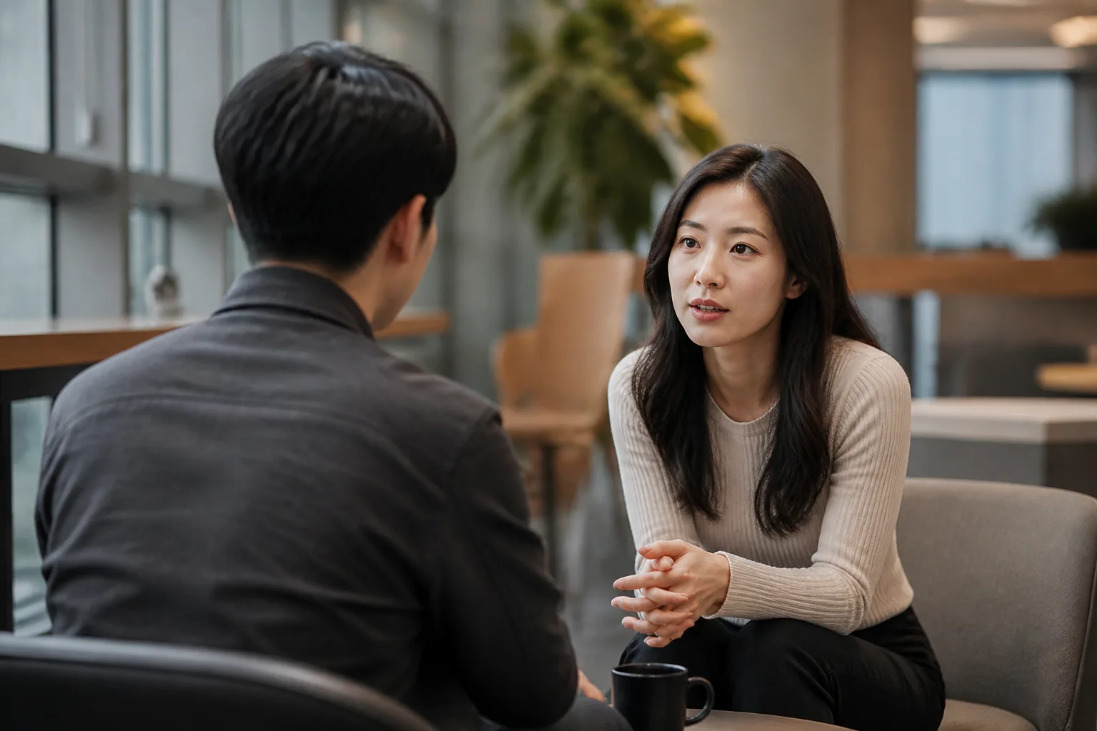 複数の出会いを落ち着いて整理する女性