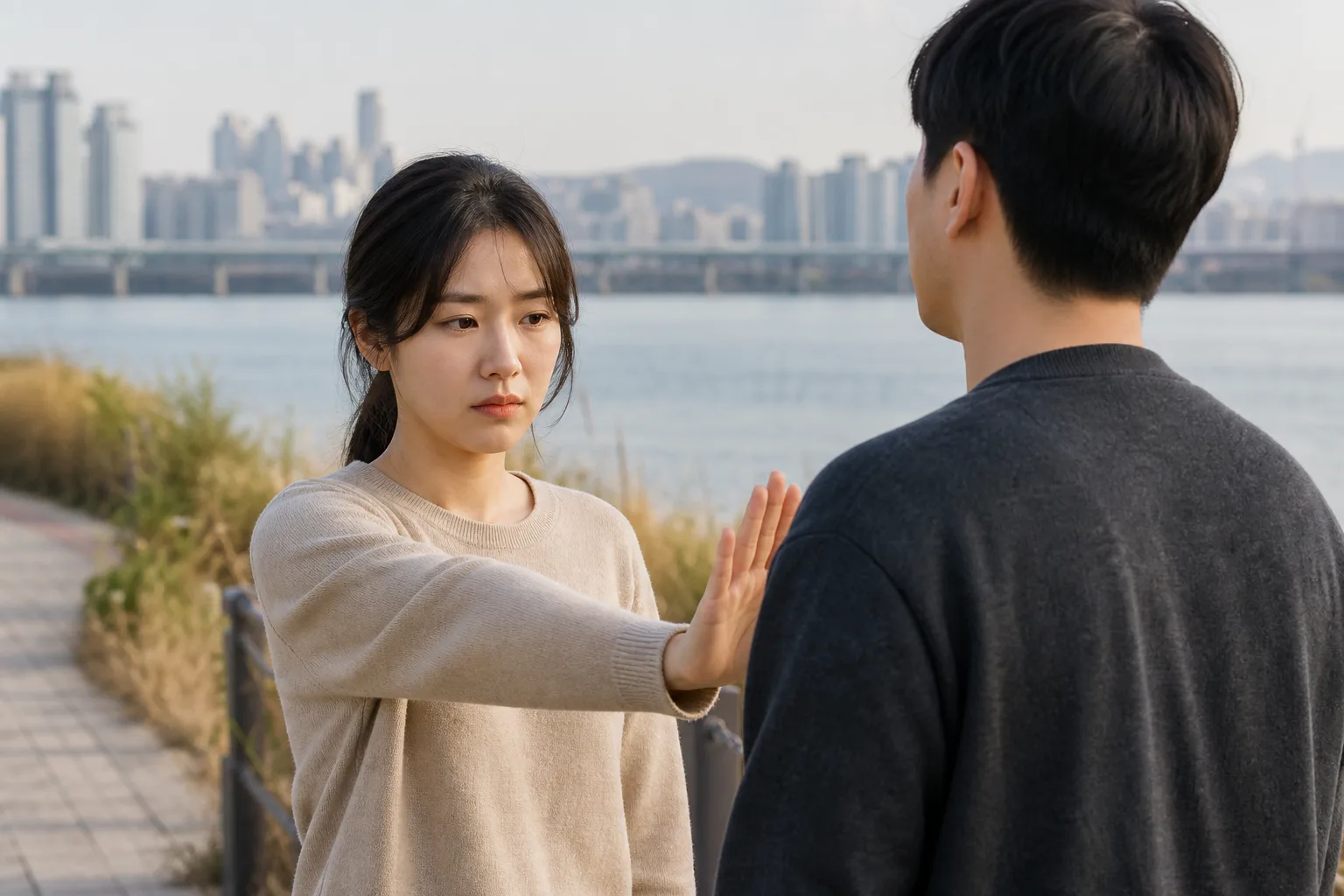 A woman deciding to leave a draining relationship before it becomes worse