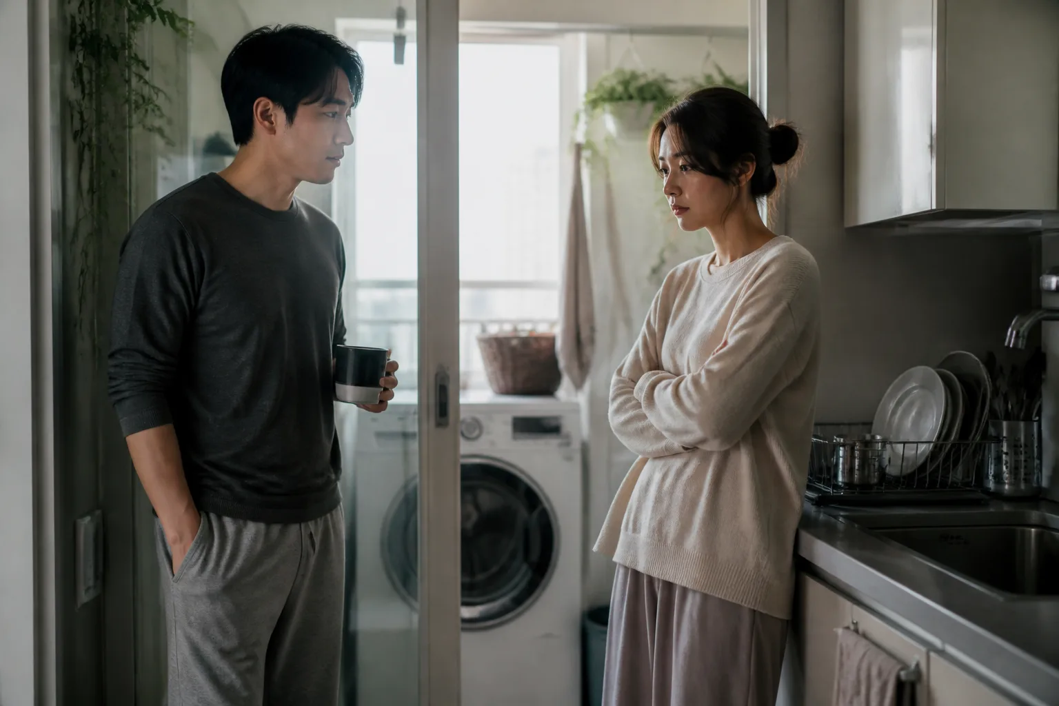 원하는 마음과 조심스러운 마음이 함께 있을 때 상황을 일상 공간에서 차분히 마주하는 한국 성인들의 자연스러운 모습