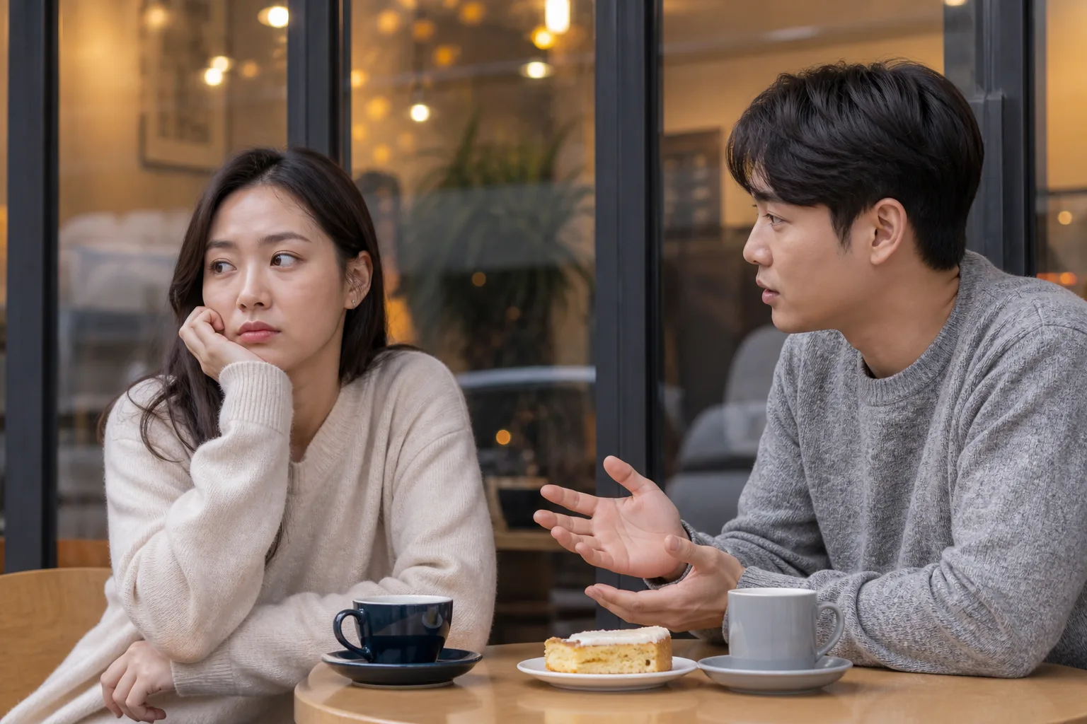 사귀자는 말은 자꾸 미루면서 애인처럼 굴 때 상황을 일상 공간에서 차분히 마주하는 한국 성인들의 자연스러운 모습