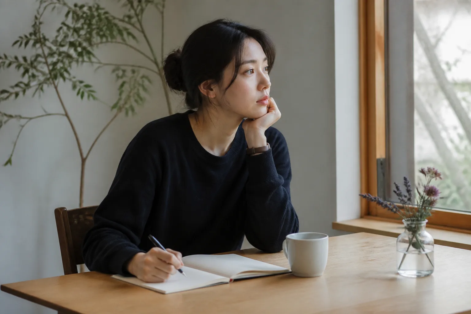 눈을 낮춰야 하나 고민될 때 상황에서 집·카페·직장 같은 일상 공간에서 표정과 손짓으로 마음을 나누는 한국 성인들의 자연스러운 모습