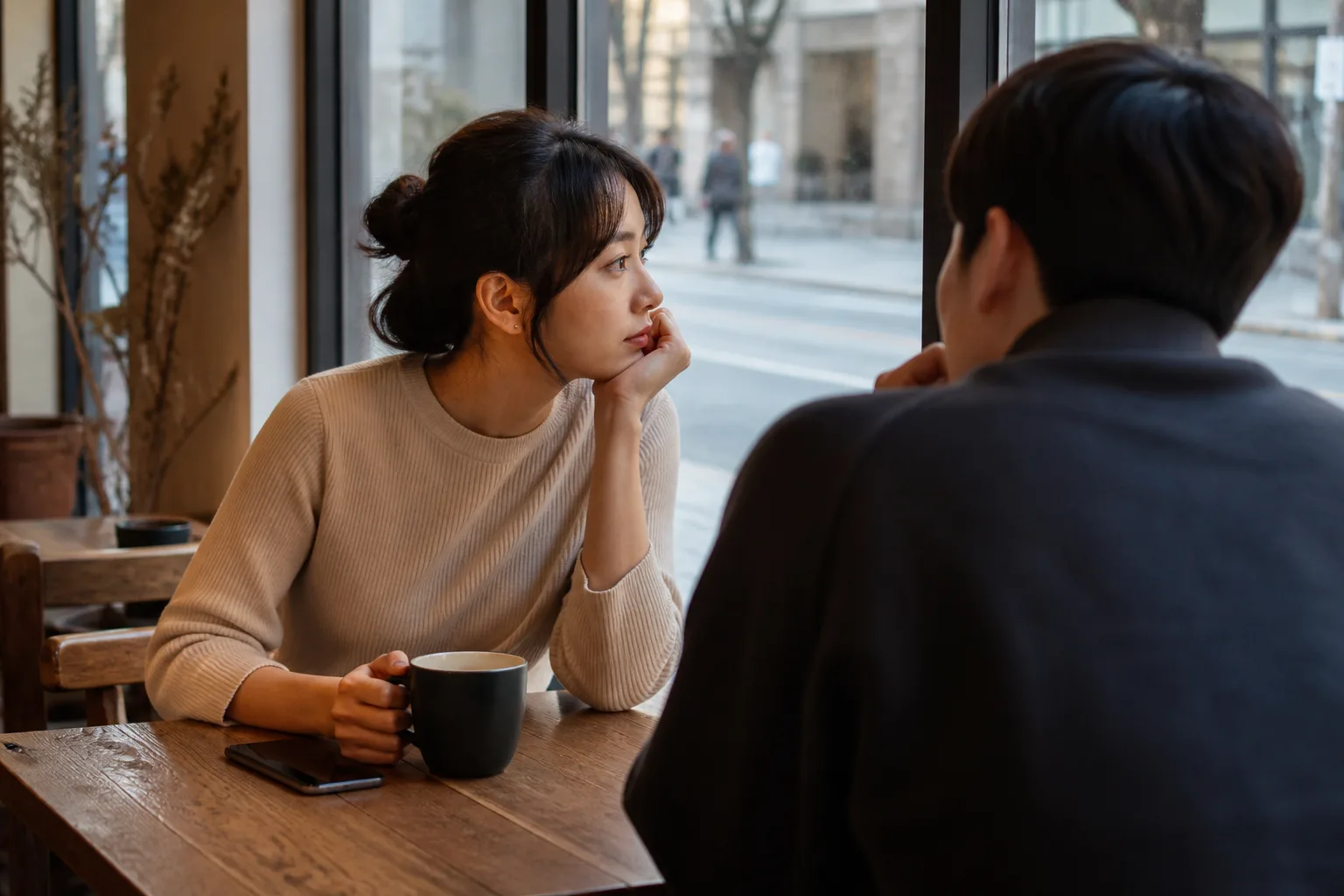 문자는 잘 맞는데 실제로 어떤 사람인지 궁금할 때 상황을 일상 공간에서 차분히 마주하는 한국 성인들의 자연스러운 모습
