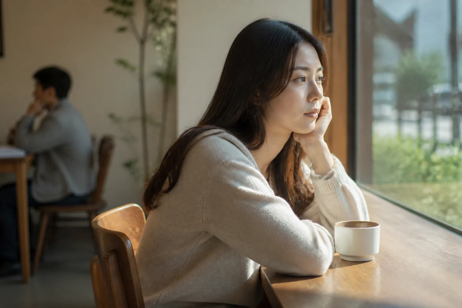 A woman pausing before jumping into a new relationship after a breakup
