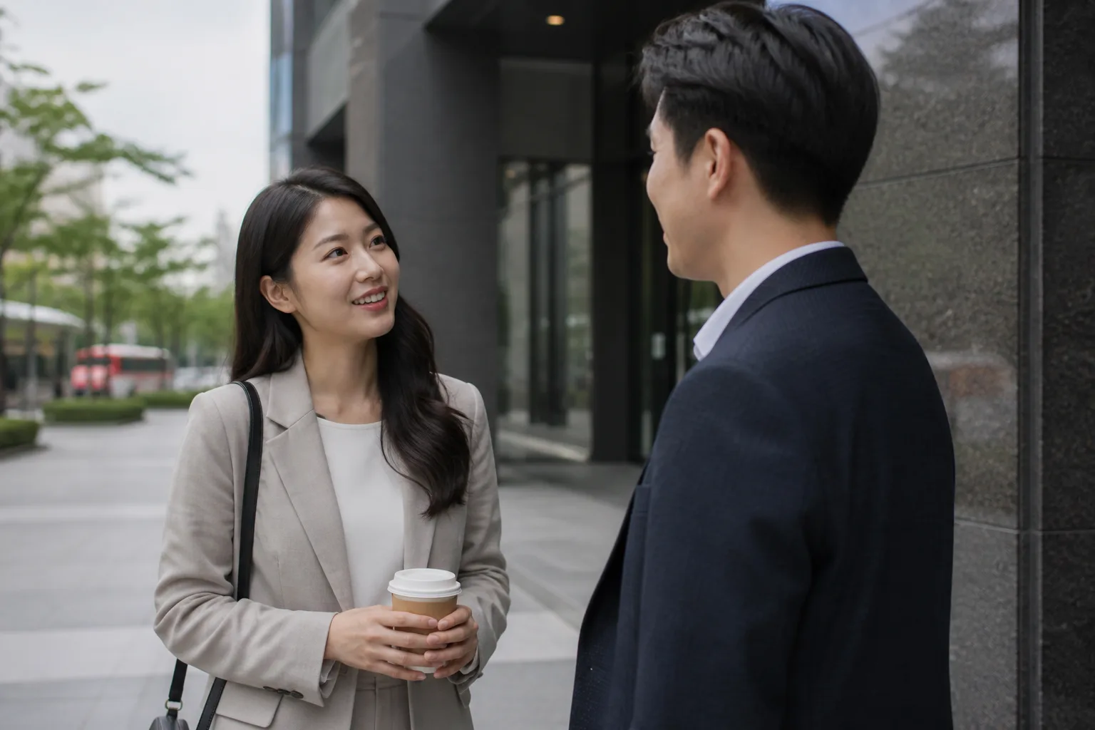 좋았다는 말 뒤에 다음 만남을 어떻게 물어야 할지 모를 때 상황을 일상 공간에서 차분히 마주하는 한국 성인들의 자연스러운 모습