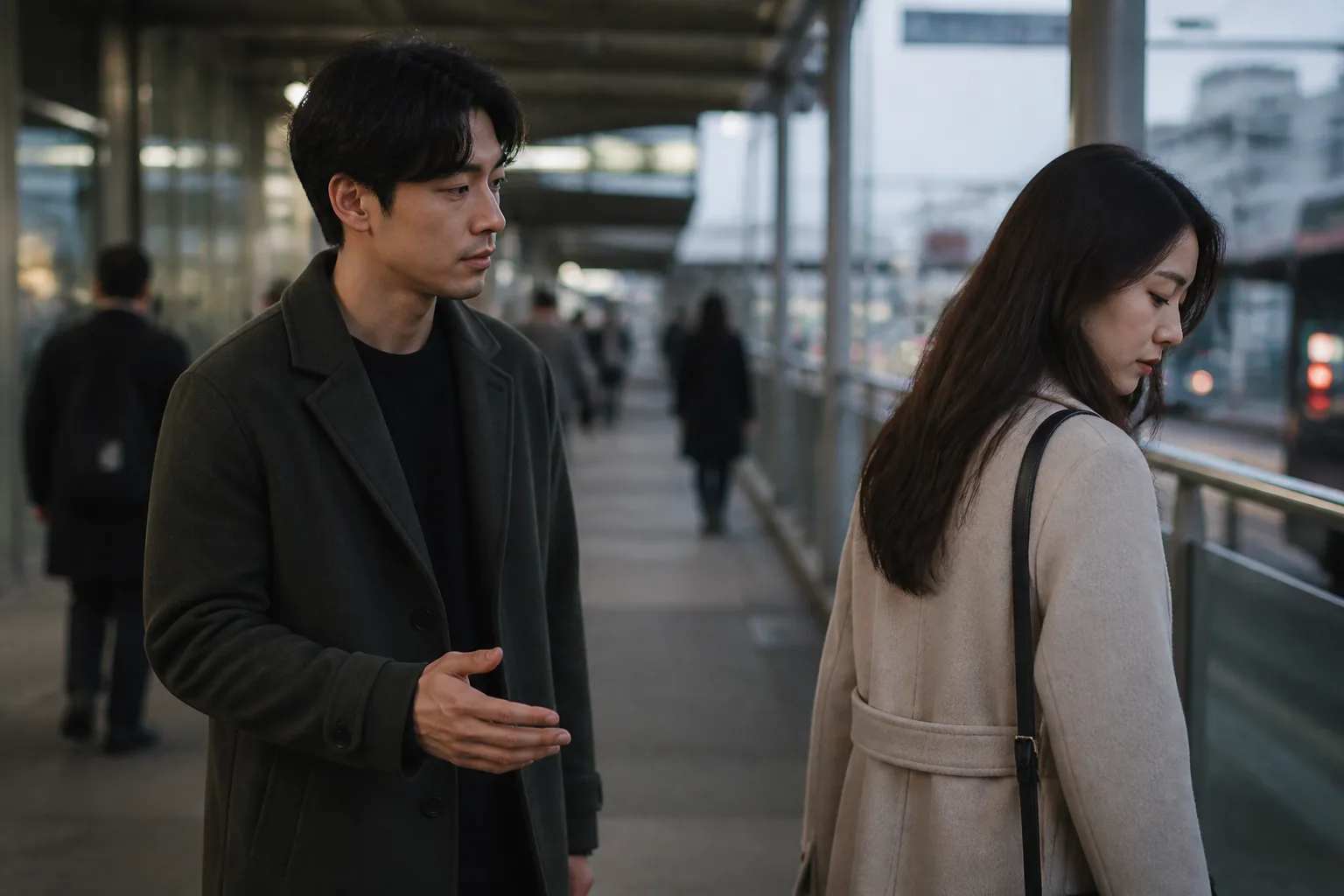 상대가 상처받을까 봐 이별을 자꾸 미룰 때 상황을 일상 공간에서 차분히 마주하는 한국 성인들의 자연스러운 모습