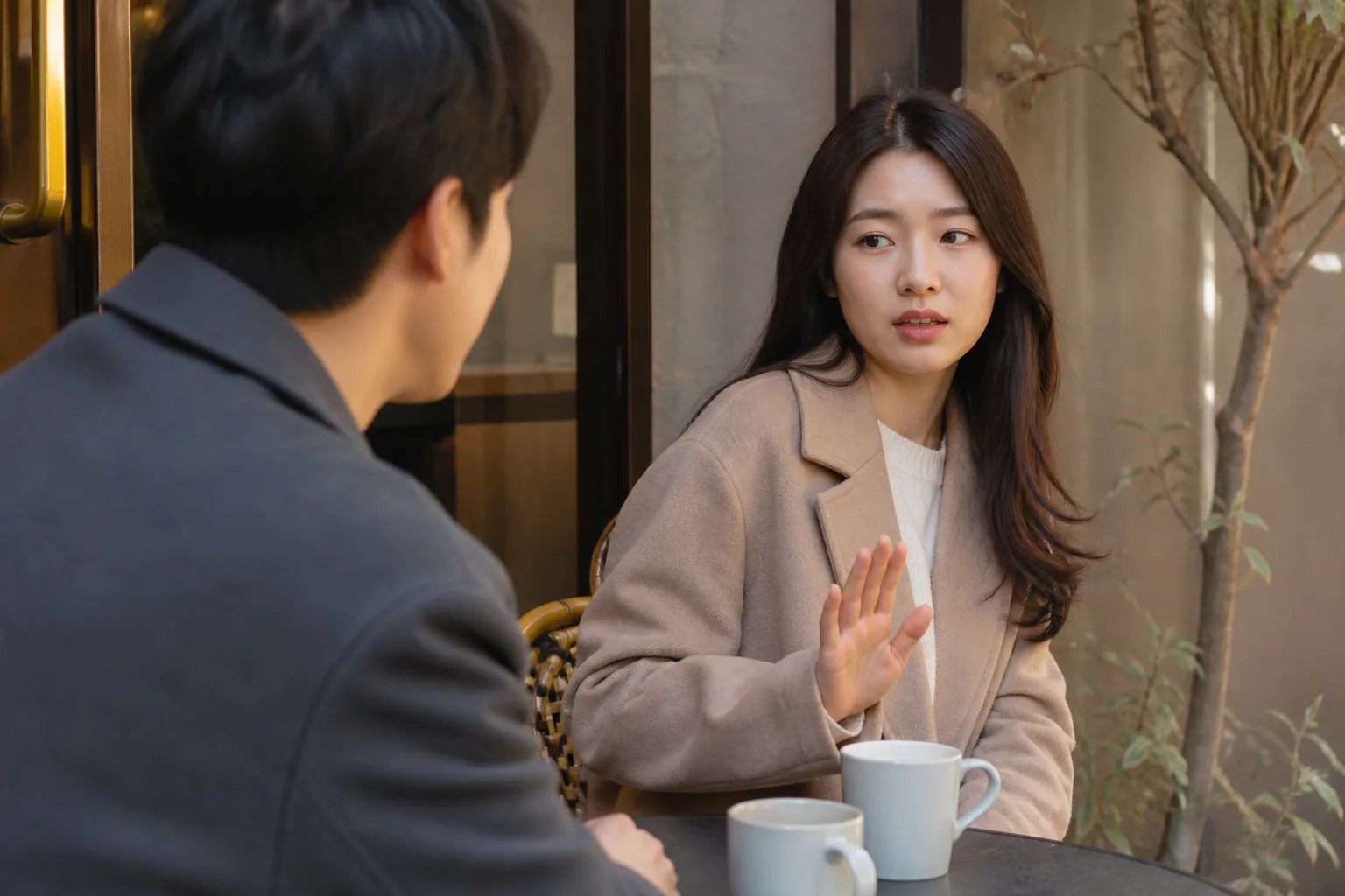 데이트 자리가 불편한데 핑계가 안 떠오를 때 상황을 일상 공간에서 차분히 마주하는 한국 성인들의 자연스러운 모습