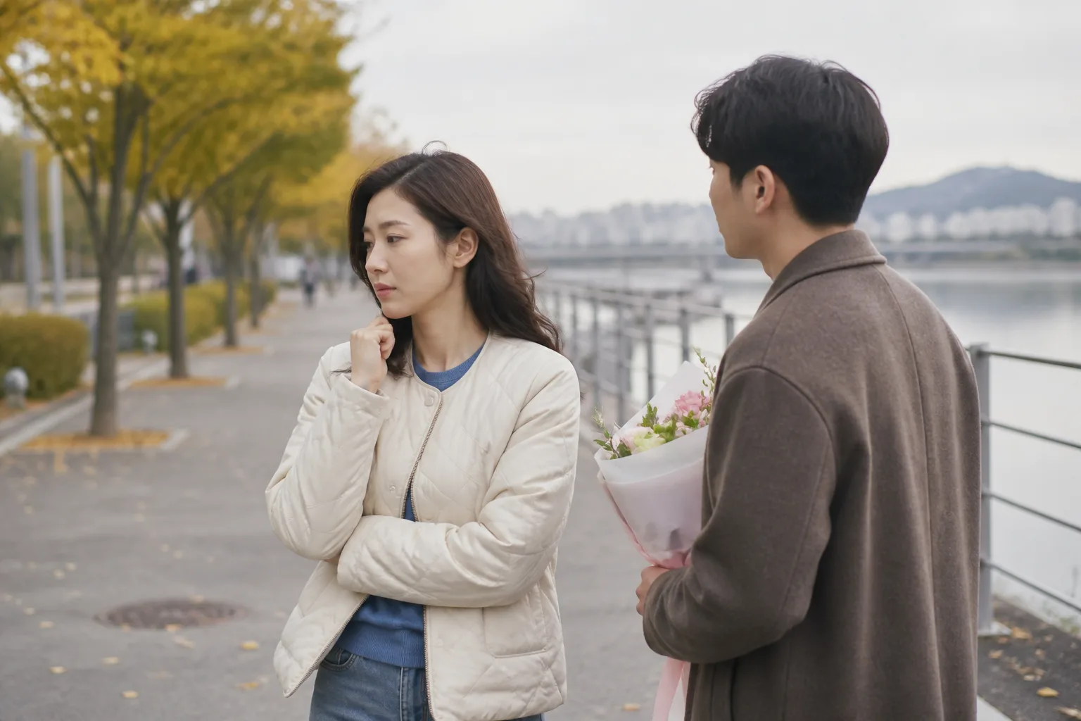 초반에 너무 빠른 애정 표현이 설레면서도 불안할 때 상황을 일상 공간에서 차분히 마주하는 한국 성인들의 자연스러운 모습