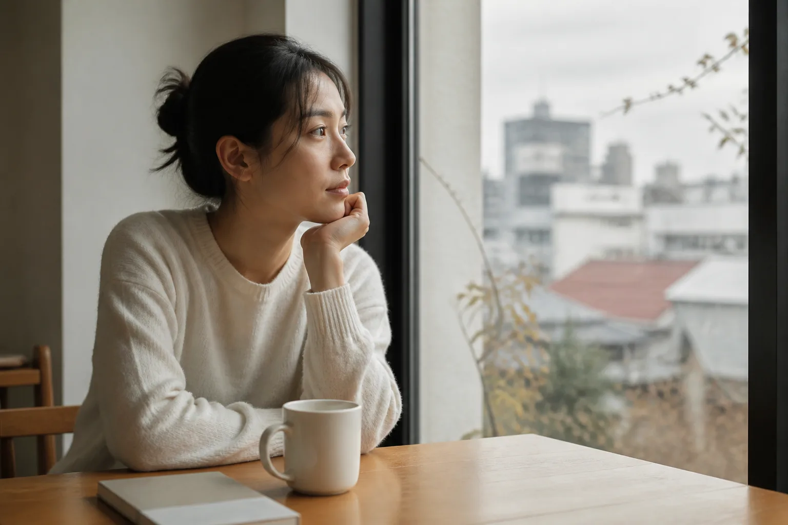 여행에서 만난 사람에게 마음이 너무 빨리 열릴 때 상황을 일상 공간에서 실제 행동과 표정으로 마주하는 한국 성인의 자연스러운 모습